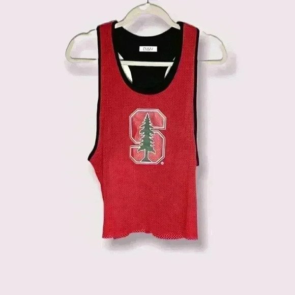 NWT NuYu Stanford University Tree Logo Mesh Tank with Attached Sports Bra - Picture 1 of 6
